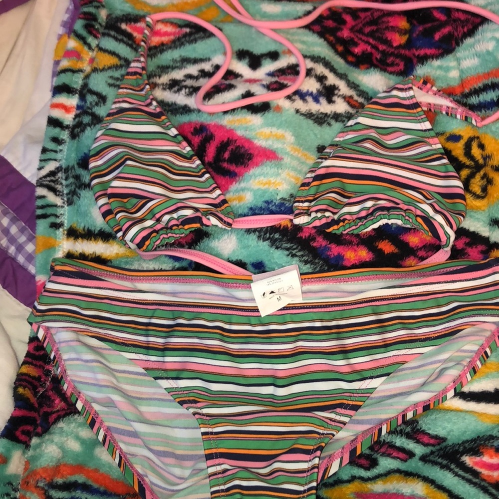 swim suit top is adult small !!
